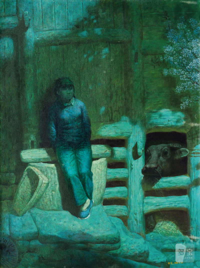 罗中立 LUO ZHONGLI (b.1948) 新月 The Crescent Moon - 图1